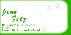 jeno filz business card